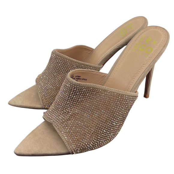 GR X Ego Limited Edition TIffany Women's Size 8.5 Rose Gold Rhinestone Shoes - Picture 1 of 9
